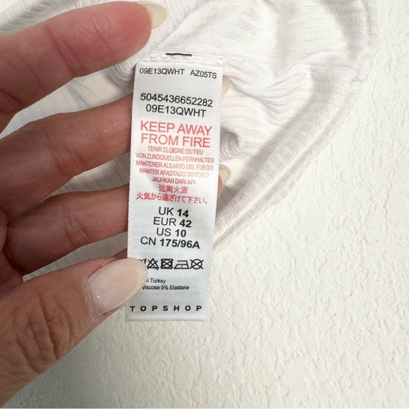 NWT Top Shop White Rib double lined crop tub top sz 10 - Picture 7 of 7